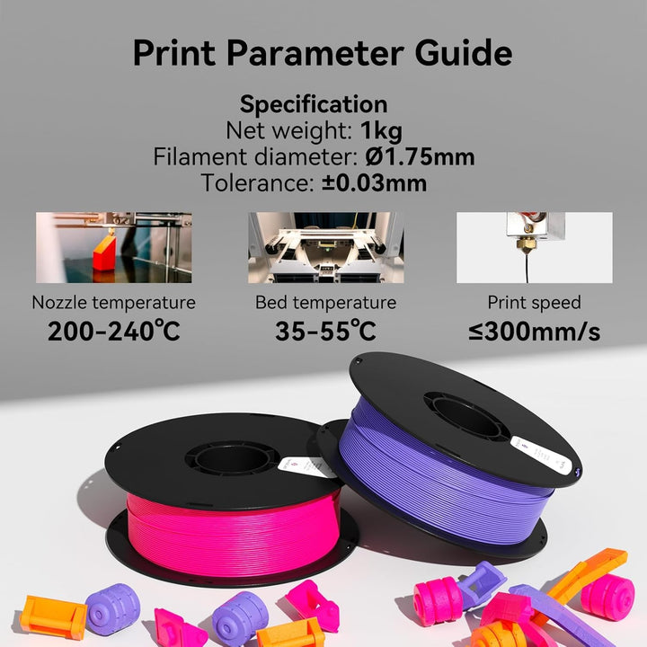 kexcelled PLA Braun Filament 1,75mm Zähigkeit Erhöhen Hochpräzises Lebendige Farben 1kg Spule 3D Dru