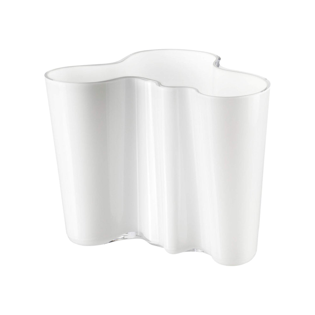 Iittala Vase Aalto 160 mm Weiss aus Glas, 160 mm Weiss