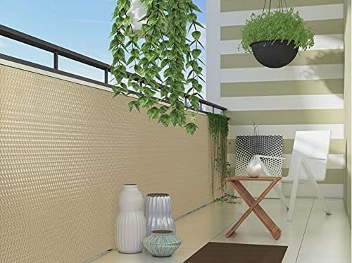 Sellon24 PE-Rattan Balkonverkleidung Balkonbespannung Sichtschutz Windschutz Matte für Balkon Terras