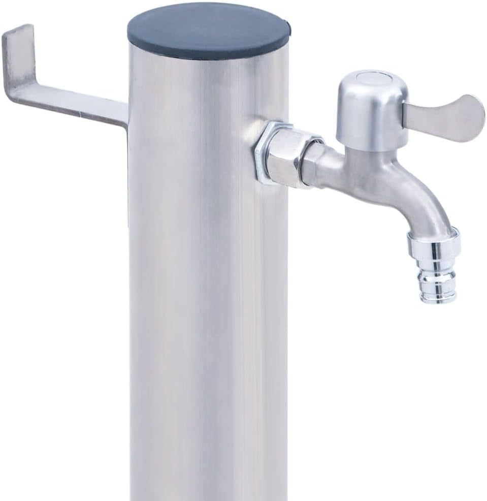 Tidyard Wassersäule Wasserzapfsäule Wasserzapfstelle Brunnen für den Garten 80 cm Edelstahl Rund 80