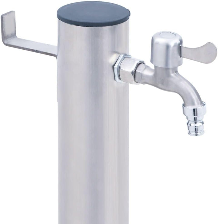 Tidyard Wassersäule Wasserzapfsäule Wasserzapfstelle Brunnen für den Garten 80 cm Edelstahl Rund 80