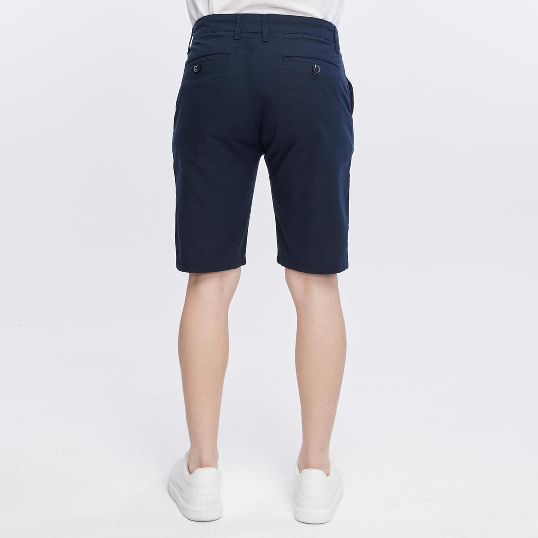 Xact Herren Leinen 23cm Tailored Chino Shorts, Regular Fit 42W Navy, 42W Navy