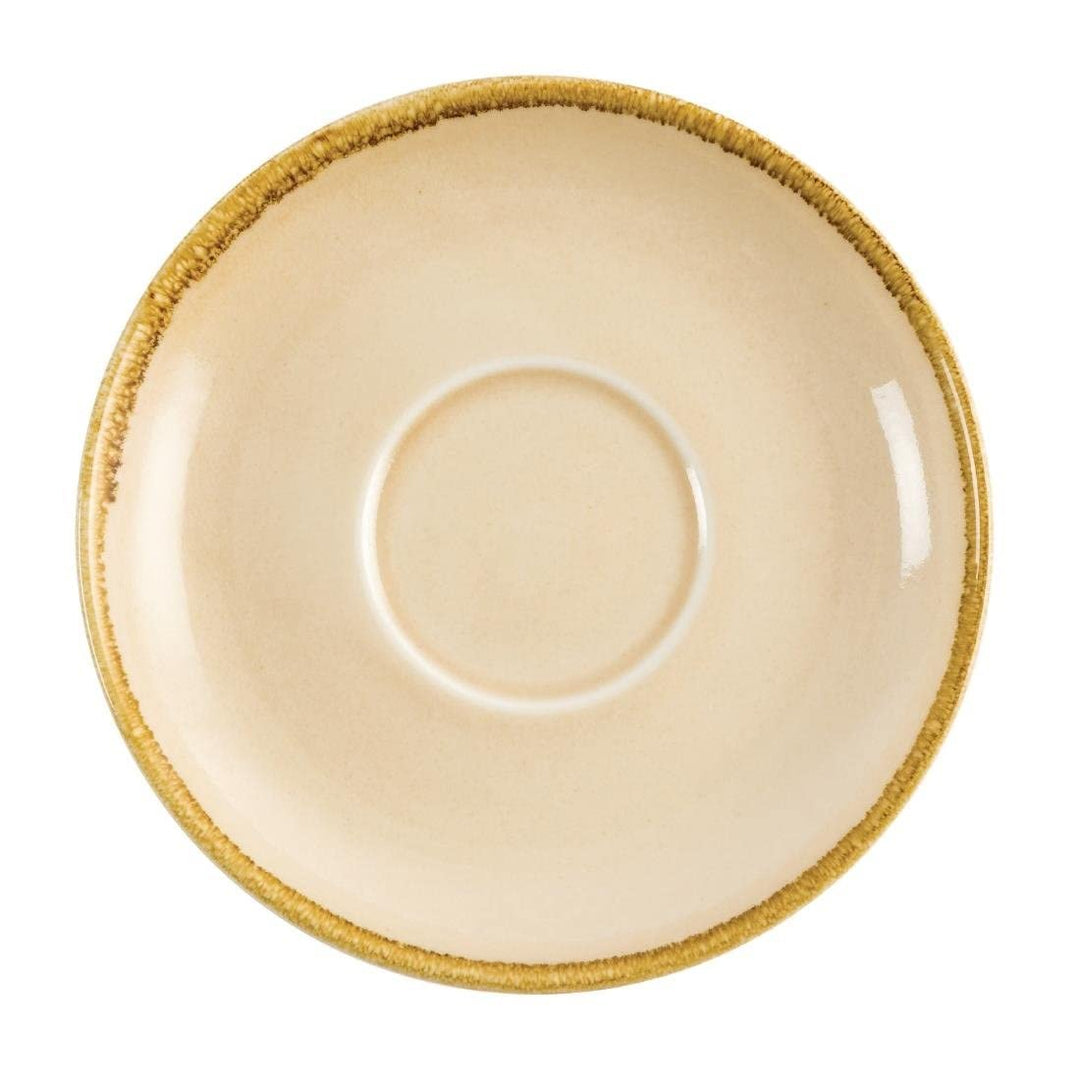 Olympia Kiln-Cappuccino-Untertasse, Porzellan, 160 mm, 6 Stück, Sandstein, Creme Creme Einzigartiges