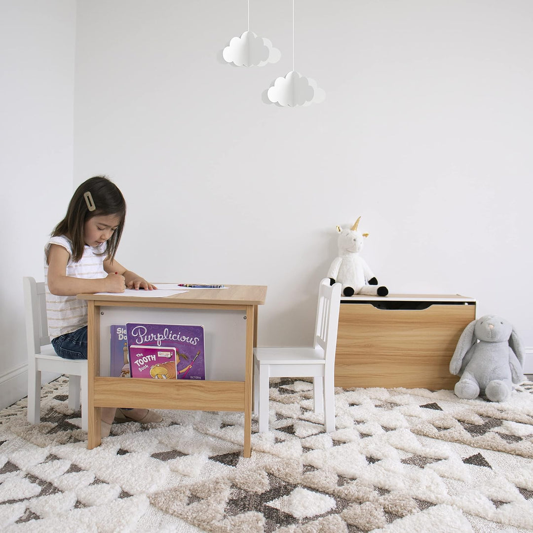 Humble Crew Journey Spielzeugkiste aus Holz mit Deckel, Spielzeugkiste für Kinder, ideal für Schlafz