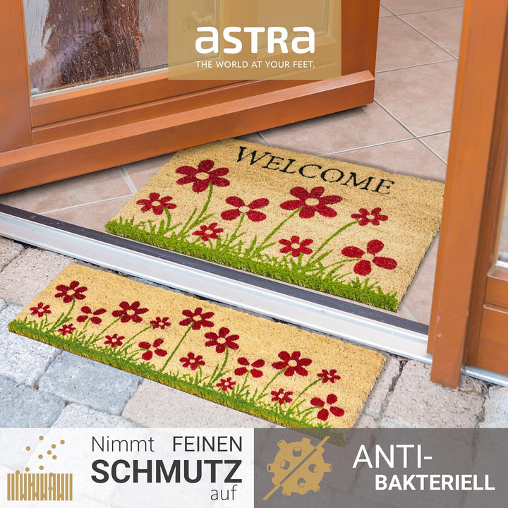 Astra Fussmatte innen beige Schmutzfänger rutschfest - Kokosmatte antibakteriell - Türmatte Set in G