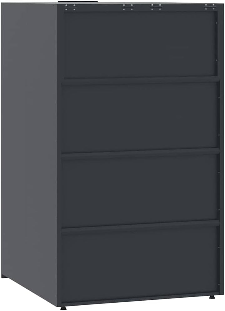 Mülltonnenbox für 1 Tonne Anthrazit 69x79x117 cm Stahl Leichtgewichtige Behälter 1 Fässer Anthrazit,