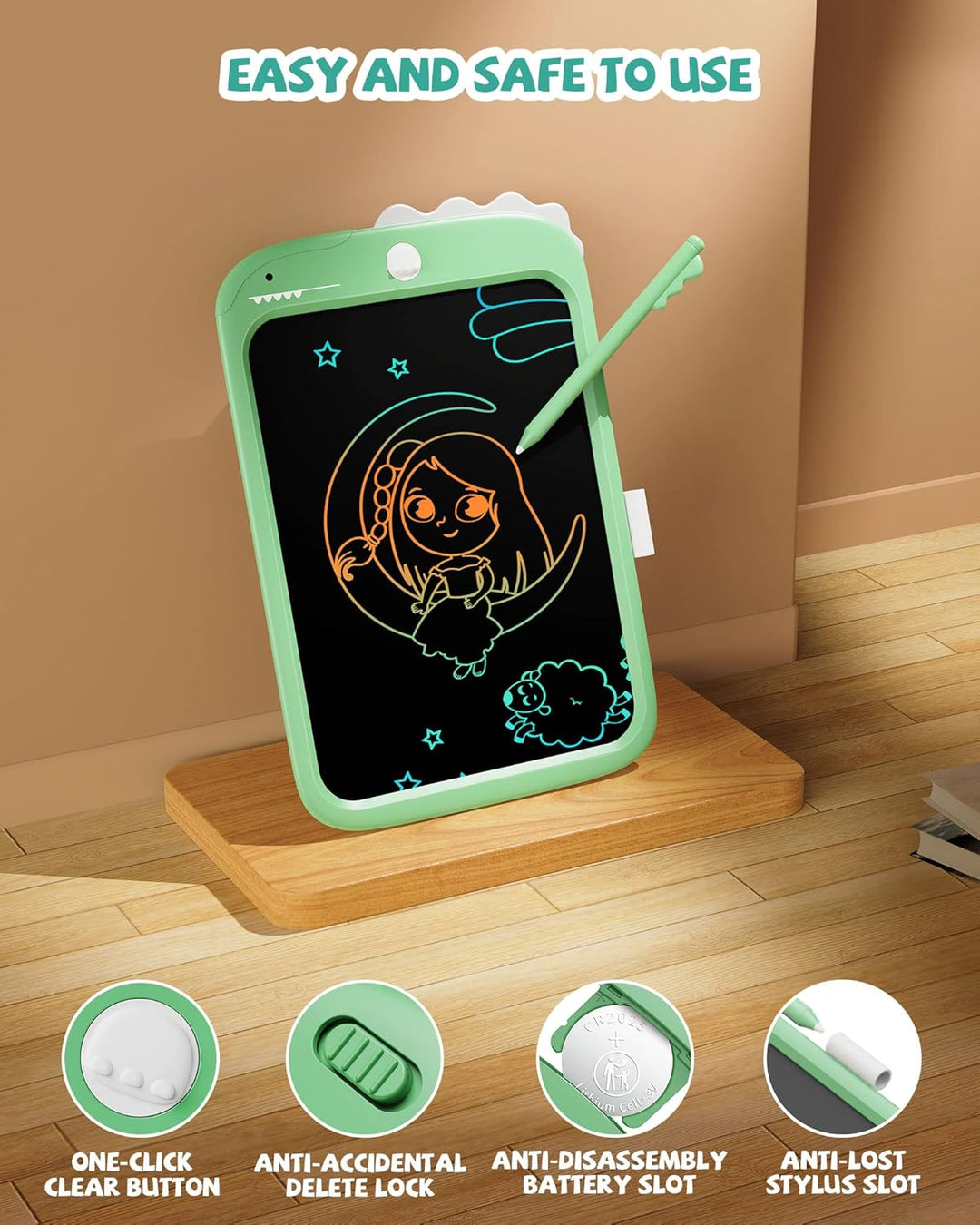 10-Zoll-LCD-Schreibblock, elektronisches digitales Schreiben und Farbbildschirm-Graffiti-Brett, Gesc