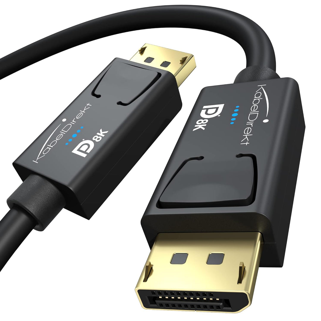 KabelDirekt – 8K DisplayPort Kabel & DP Kabel, mit A.I.S. Schirmung & offizieller VESA Zertifizierun