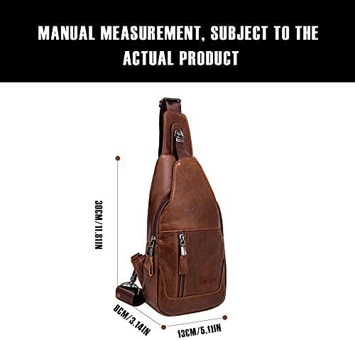 Leathario Brusttasche, Umhängetasche, Herren, echtes Leder, Schultertasche, Sporttasche, Freizeittas
