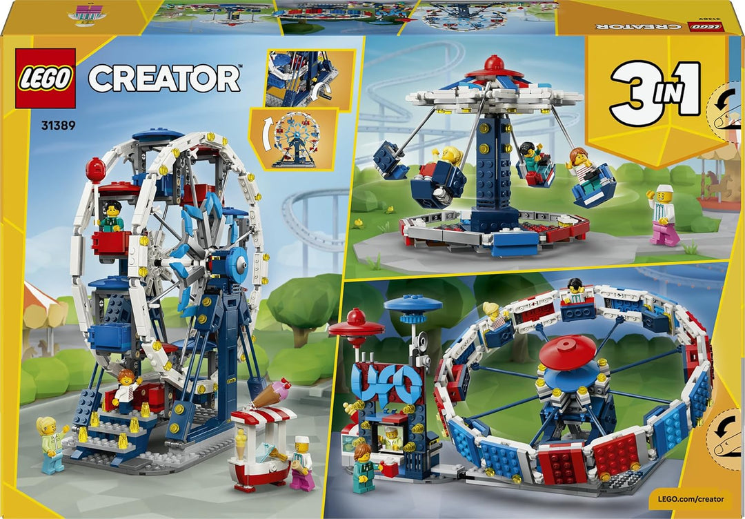 LEGO Creator 3-in-1-Set Legendäres Riesenrad - Spielzeug mit 3 Bauoptionen: Riesenrad, UFO-Fahrgesch
