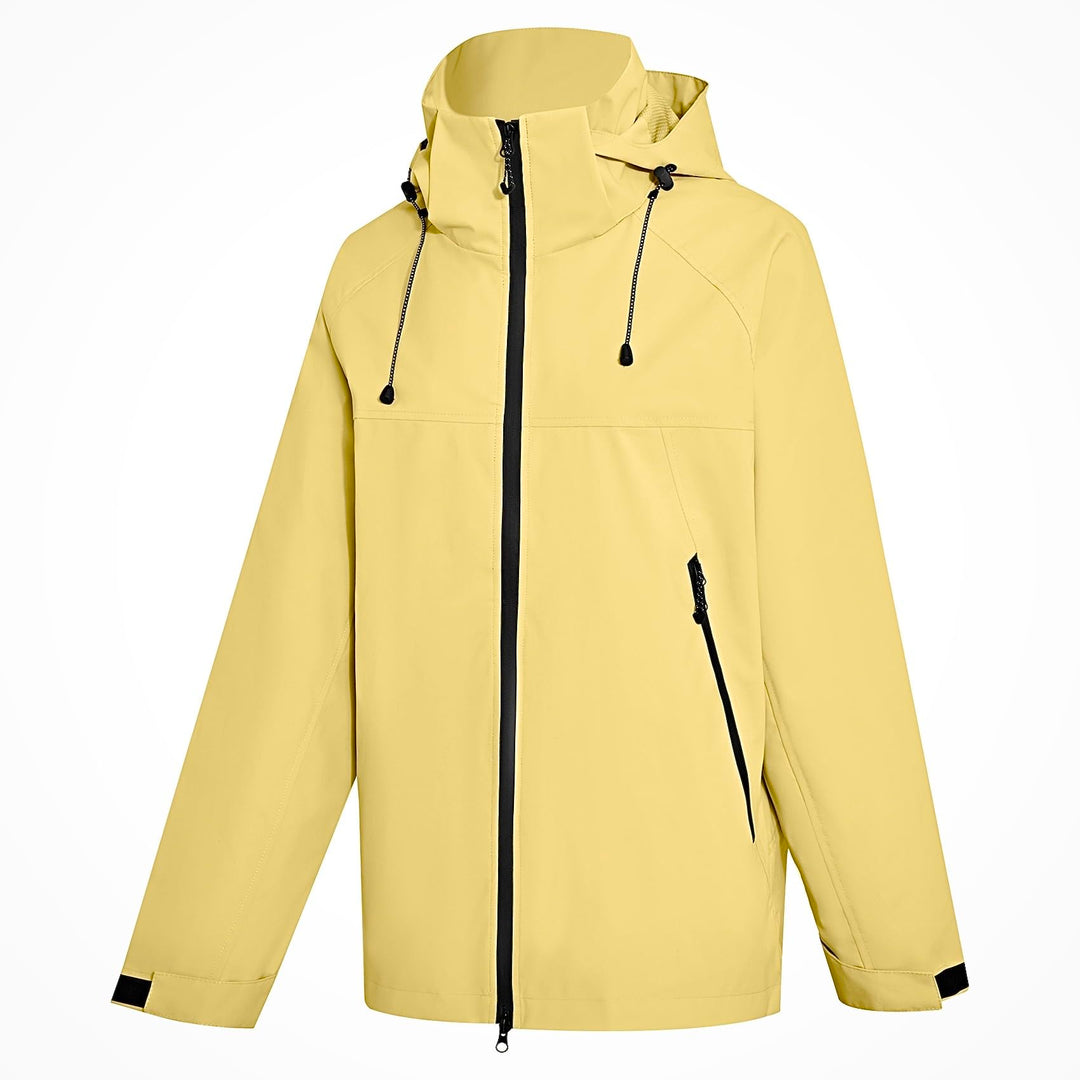 PONCEAU Damen Wasserdicht Regenjacke Leichte Wasserdicht Outdoorjacke Atmungsaktiv & Winddicht, Vers