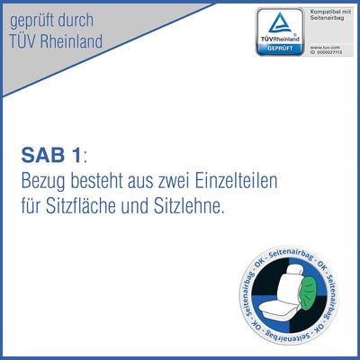 PETEX Auto Sitzbezüge für Vordersitze 6-teilig - Racing blau, Eco Class mit SAB 1 Vordersitzgarnitur