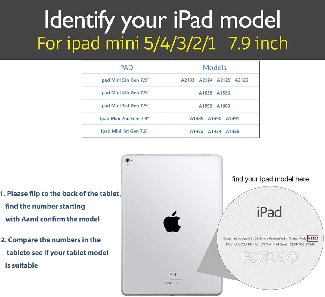 Gexmil Hülle für iPad Mini 5./4./3./2./1. Generation 2019/2015/2014/2013/2012 7,9 Zoll Echt Leder Hü