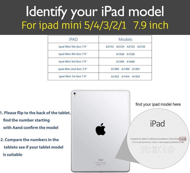 Gexmil Hülle für iPad Mini 5./4./3./2./1. Generation 2019/2015/2014/2013/2012 7,9 Zoll Echt Leder Hü