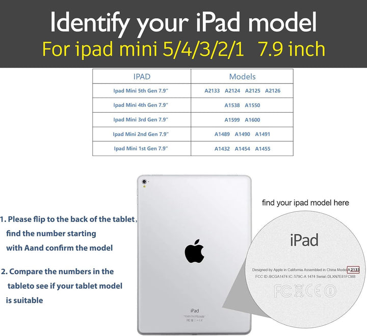 Gexmil Hülle für iPad Mini 5./4./3./2./1. Generation 2019/2015/2014/2013/2012 7,9 Zoll Echt Leder Hü