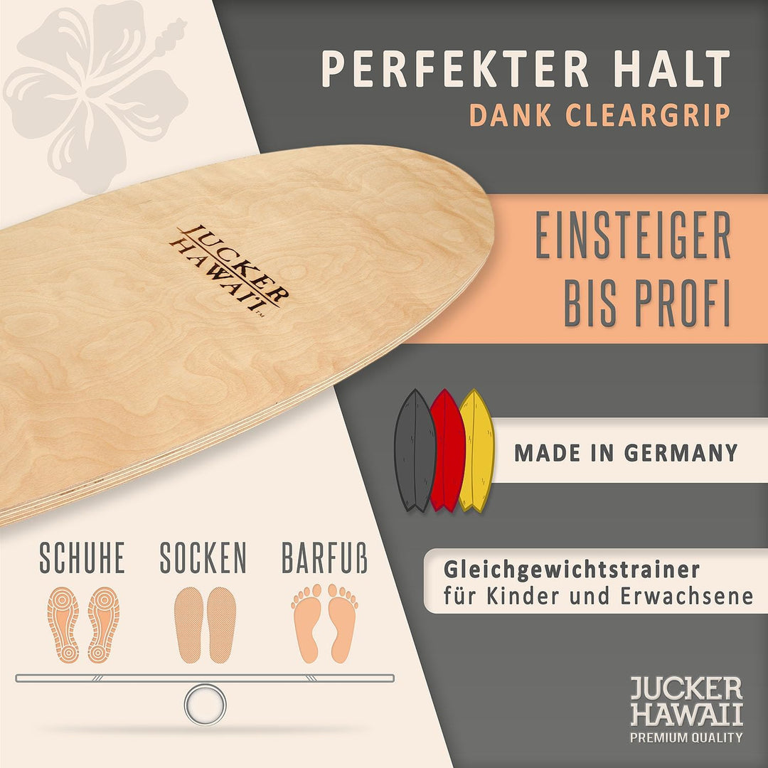 JUCKER HAWAII Balance Board Local Wave // Balanceboard & Indoor Surfboard // Trickboard aus Holz für