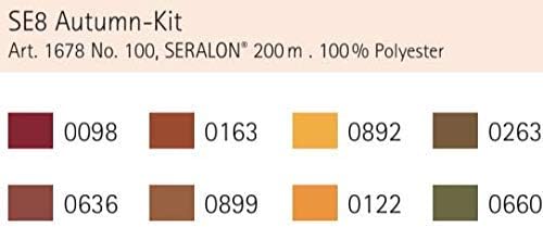 Mettler SERALON Autumn-Kit 8er Nähgarnbox: Universalgarn Zum Nähen oder Sticken – 100% Polyester – S