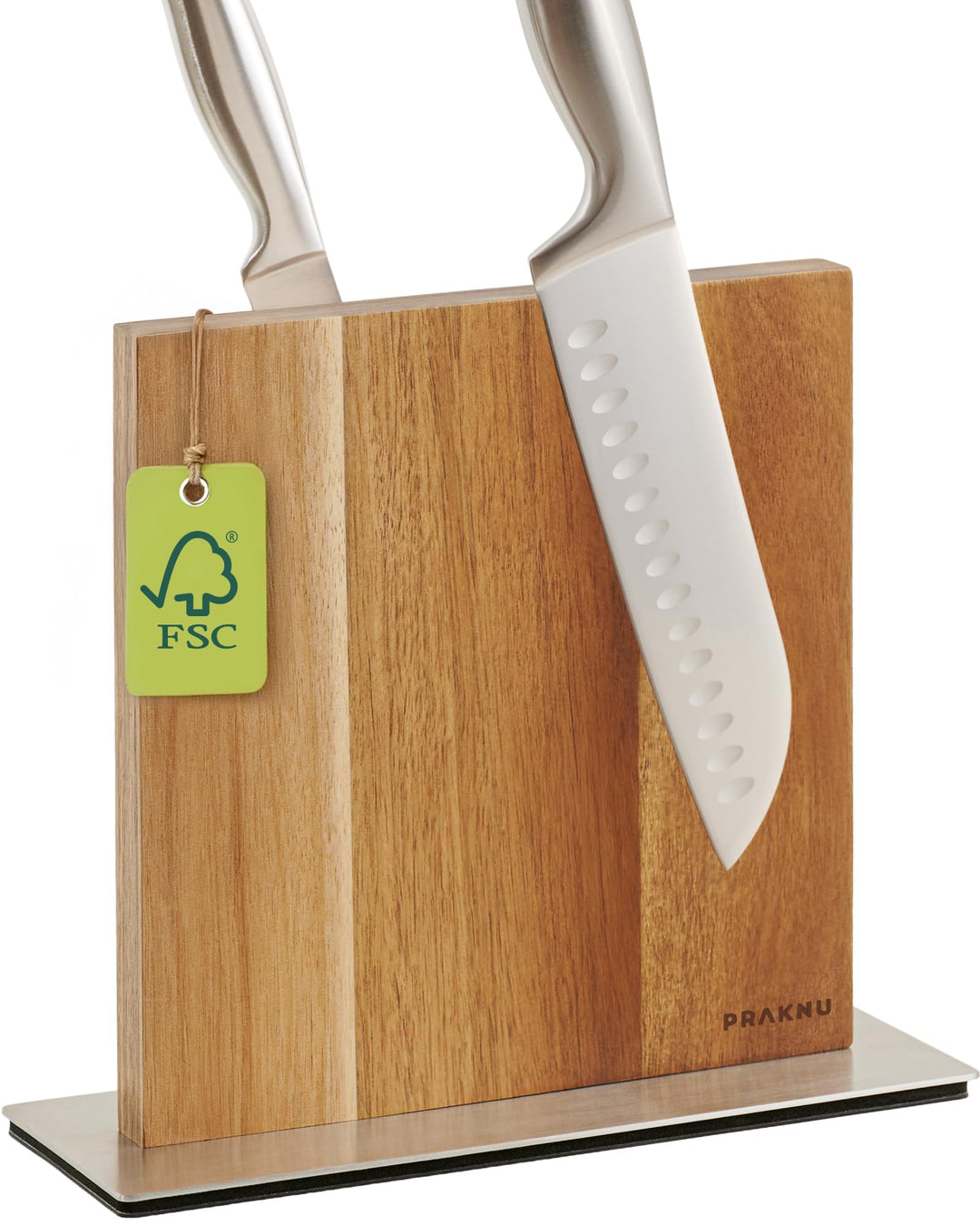 Magnetischer Messerblock ohne Messer - Beidseitig Starker Magnet - Messerhalter aus FSC®-Akazienholz