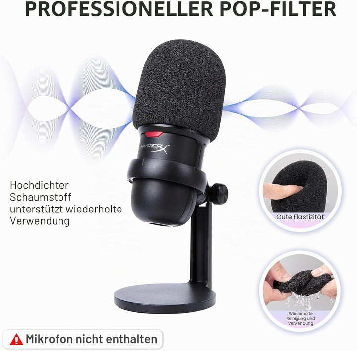SUNMON für HyperX SoloCast / 2 Mikrofonarm– Universeller Solo Cast 2 Mic Boom Arm mit Mikrofonabdeck
