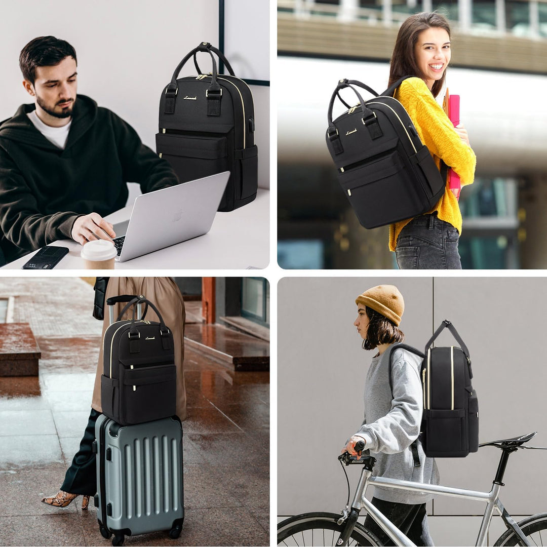 LOVEVOOK Rucksack Damen Klein, 14 Zoll Laptop Rucksack mit Laptopfach, Kleiner Wasserdicht Daypack E