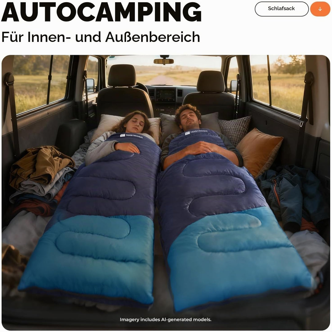 Schlafsack - 1,35 kg 3 Jahreszeiten-Deckenschlafsack, 2-in-1 Schlafsack Erwachsene, 10 °C bis 26 °C