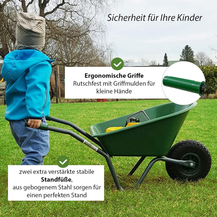 TRUTZHOLM Kinderschubkarre Uni 3,6 kg 40 kg Traglast Stahl Kunststoff grün Vollgummirad Schiebkarre