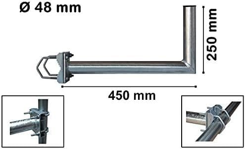 Mastausleger Stahl 45 cm Geländerhalter Sat Antenne Ausleger Länge 45 cm, Länge 45 cm