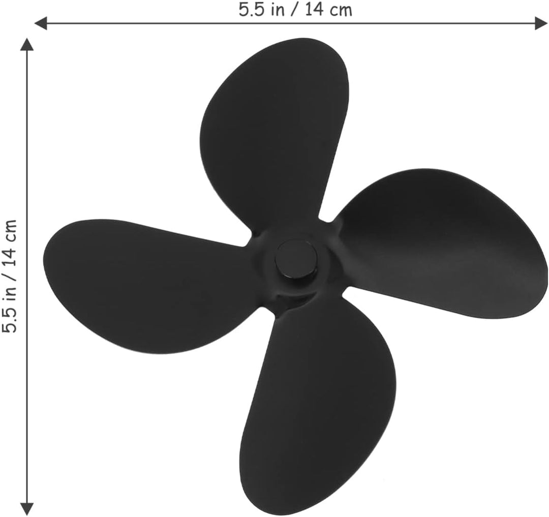 Garneck Kaminventilator Ersatzteile Rotorblatt 4 Blätter: Kamin Ofen Ersatz Blatt Schwarz Aluminiuml