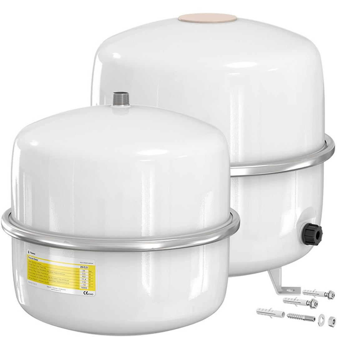 Flamco 16061 Flexcon Solar Ausdehnungsgefäss, 12 L, 2,5 bar für Solaranlagen, weiss 12 Liter, 12 Lit