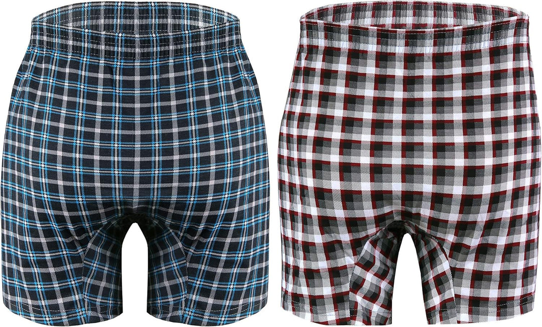 Sesto Senso Schlafanzughose Herren Kurz Baumwolle Pyjamahose 1er 2er Pack, M 2er Pack - Kariert 12 +