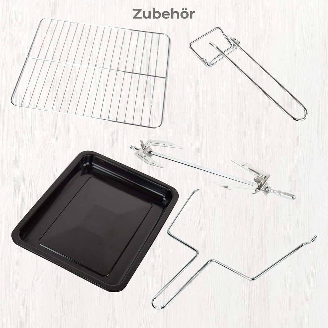 Syntrox Germany 26 Liter Mini Stand Backofen mit Umluft und Drehspiess kleinküche Minieküche mit 2 K