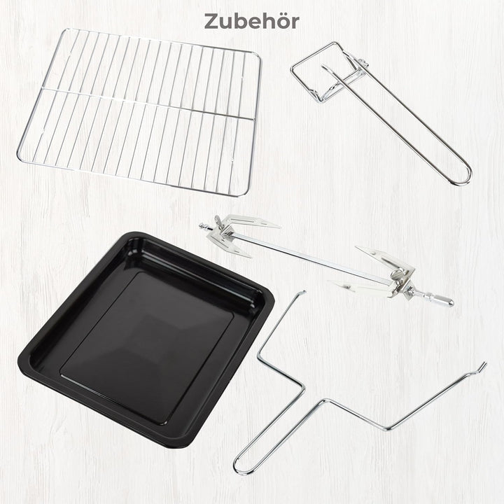 Syntrox Germany 26 Liter Mini Stand Backofen mit Umluft und Drehspiess kleinküche Minieküche mit 2 K