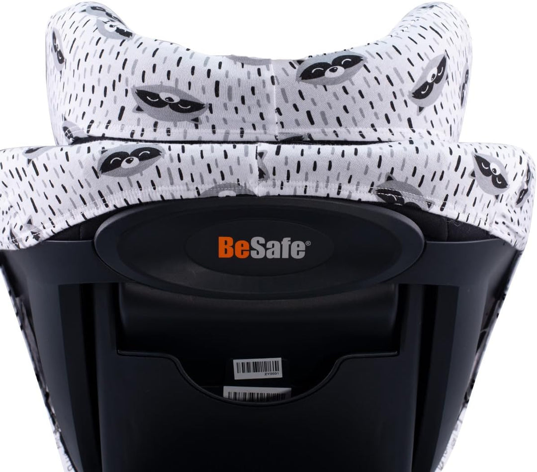 JYOKO Kids Autositzbezug aus Baumwolle, kompatibel mit Besafe Izi Turn B I-Size (Raccoon, Bezug) Rac