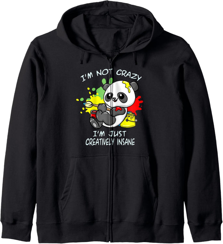 Kreativer Pandabär. I'm not crazy I'm just creatively insane Kapuzenjacke