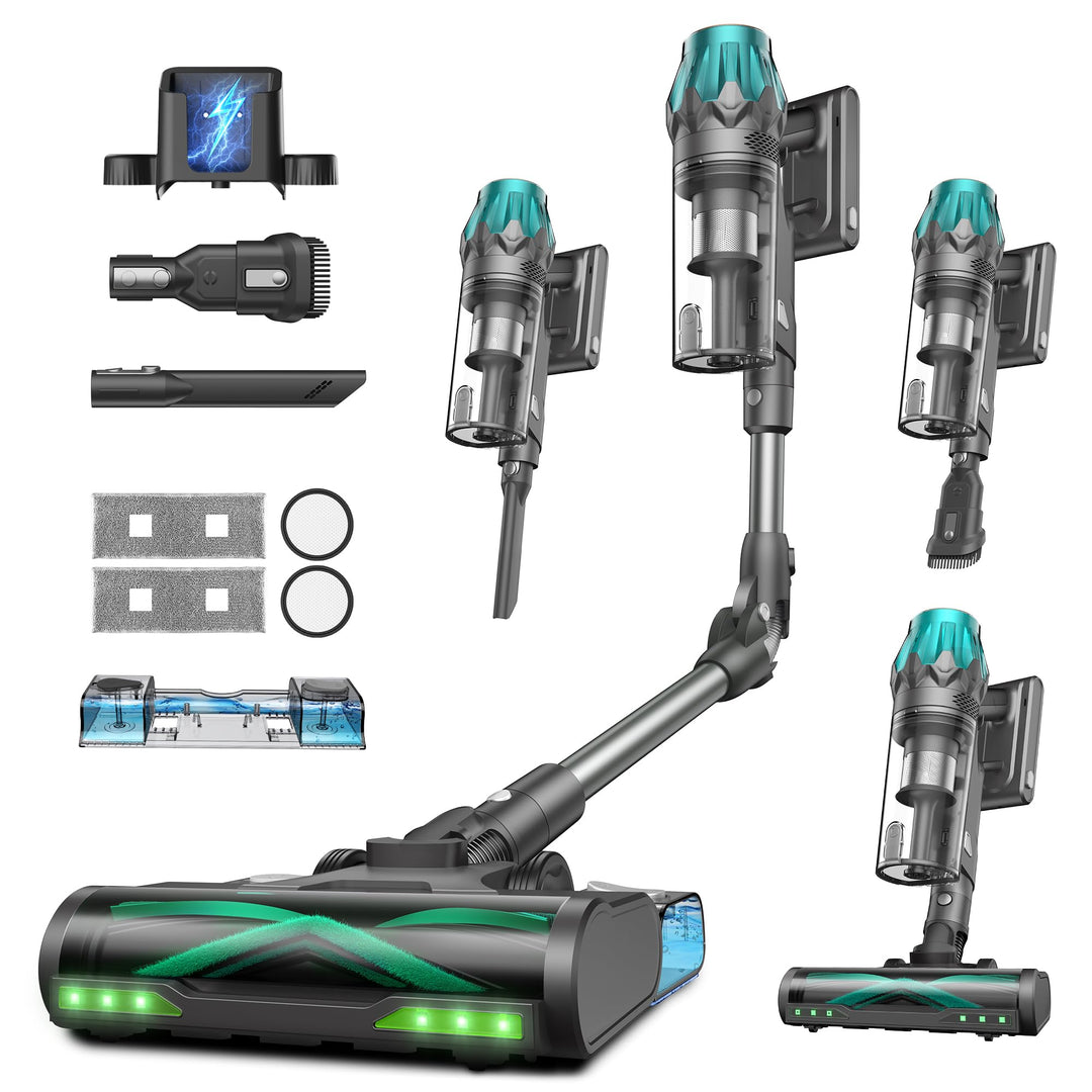 Vexilar V15Max Akku Staubsauger 60KPa mit Wischfunktion &amp; Knickrohr | 600W/65KPa Saugkraft, 60 Min L
