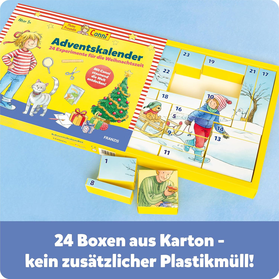 FRANZIS 67207 - Meine Freundin Conni Adventskalender, 24 altersgerechte Experimente für die Weihnach