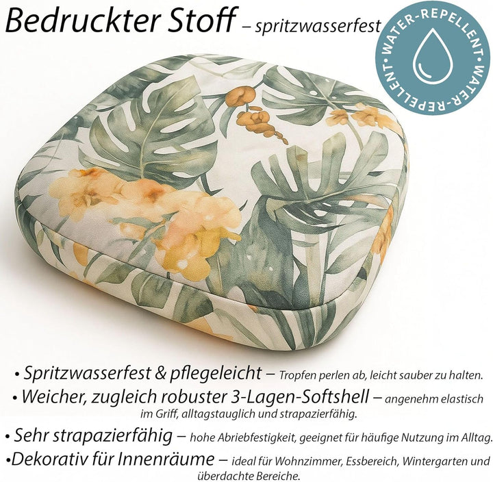 SILUK Sitzkissen 4er Set – Wasserdicht, Weich & Dick, Abnehmbarer Bezug mit Reissverschluss, Outdoor