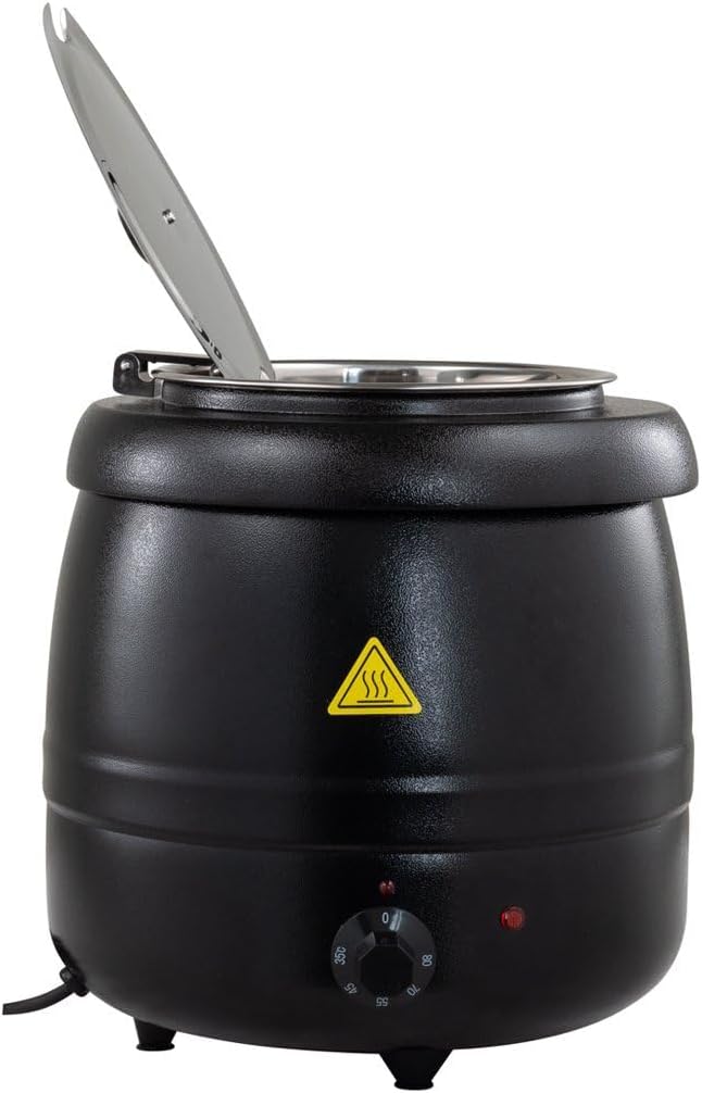 Suppentopf Elektrisch 10L I Suppenwärmer mit Edelstahlbehälter I Elektrischer Kochtopf für Gastronom