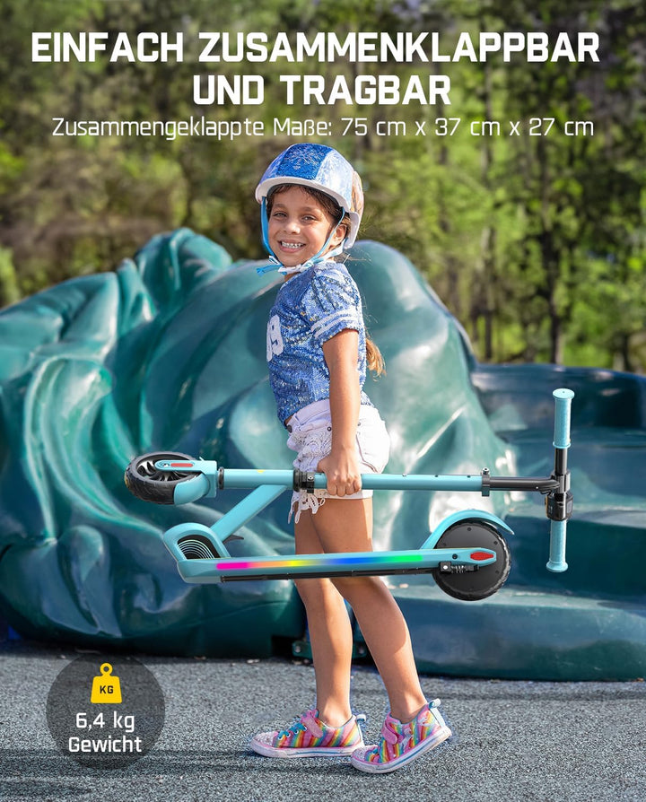 FanttikRide C9 Pro E Scooter Kinder von 120-160CM, Bunte Regenbogenlichter E Roller für Jungen und M
