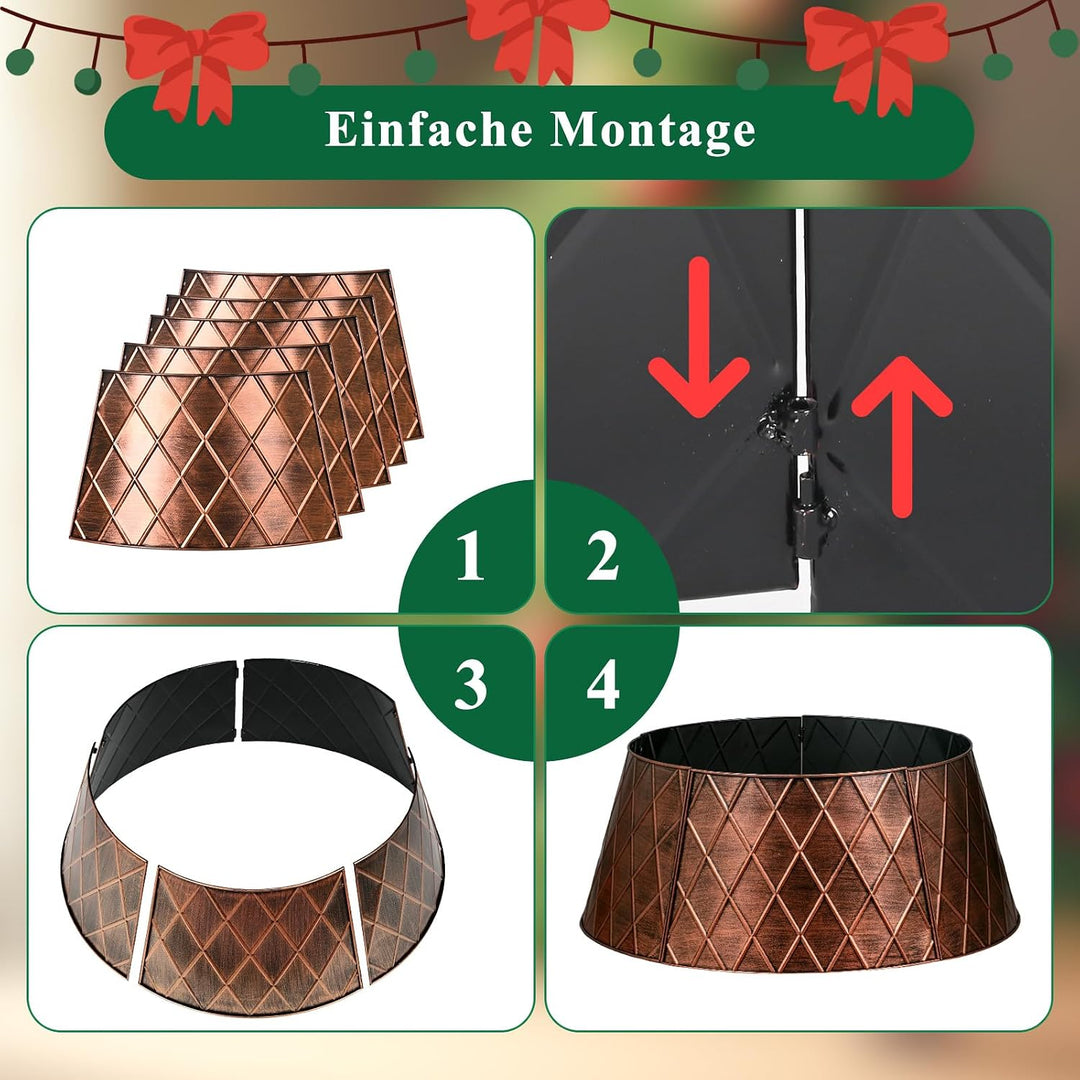 Lanpn Metall Weihnachtsbaum Kragen 90cm, Weihnachtsbaum Halsband Christmas Tree Collar Für Gross L W