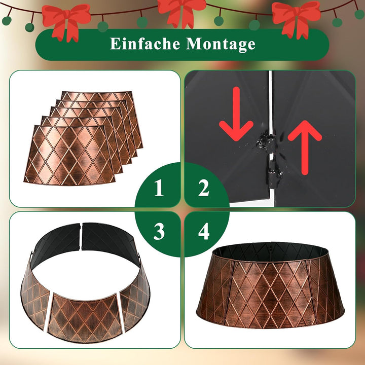 Lanpn Metall Weihnachtsbaum Kragen 90cm, Weihnachtsbaum Halsband Christmas Tree Collar Für Gross L W