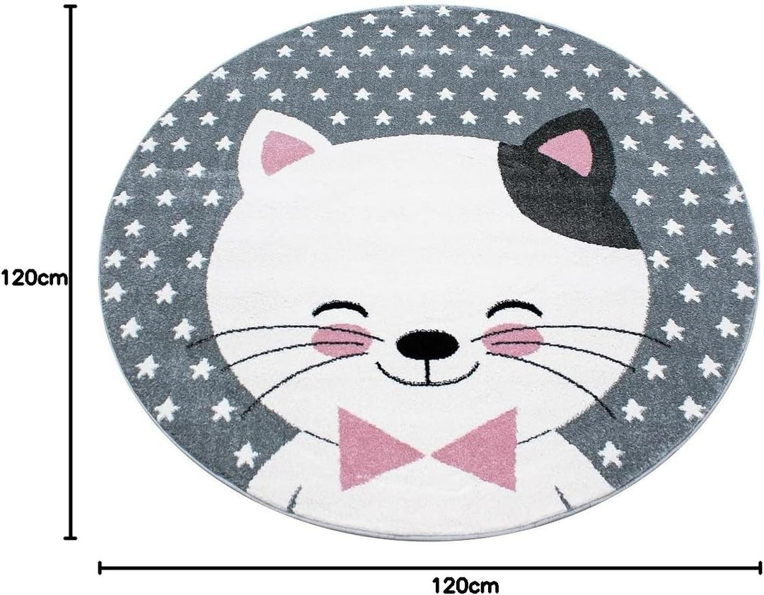 Kinderteppich Niedliches Katze Design Spielteppich Weich & Soft Babyzimmer Spielzimmer Kinderzimmer