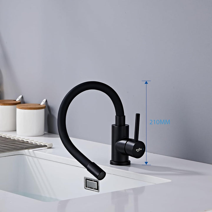 Wasserhahn Küche Schwarz, Flexibler Armatur Küche, Hochdruck Küchenamatur Schwarz 360° Drehbar, Misc