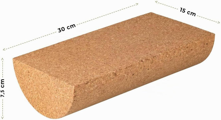 Halbe Balanceboard-Rolle aus Kork | halbe Kork-Rolle | Rolle für Gleichgewichtsbretter | 30x15x7,5cm