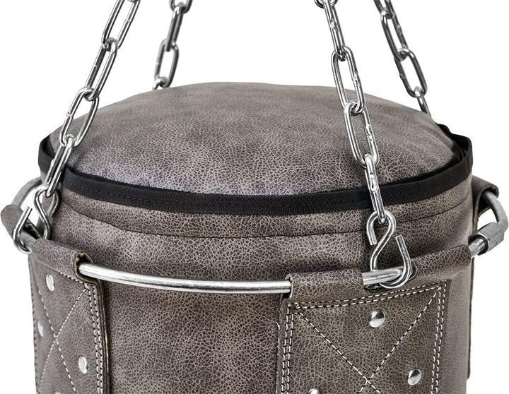 Bad Company Vintage Boxsack inkl. Heavy Duty Vierpunkt-Stahlkette und Metallring I Kunstleder Punchi