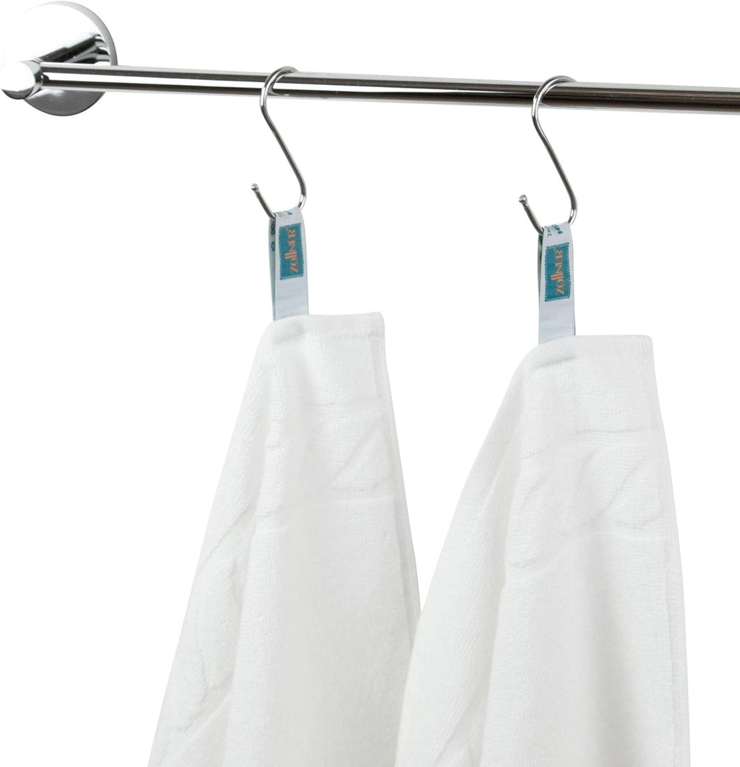 ZOLLNER 6er Set Handtücher mit Zopfmuster, Baumwolle, ca. 50x100 cm, weiss Weiss 50 x 100 cm, Weiss