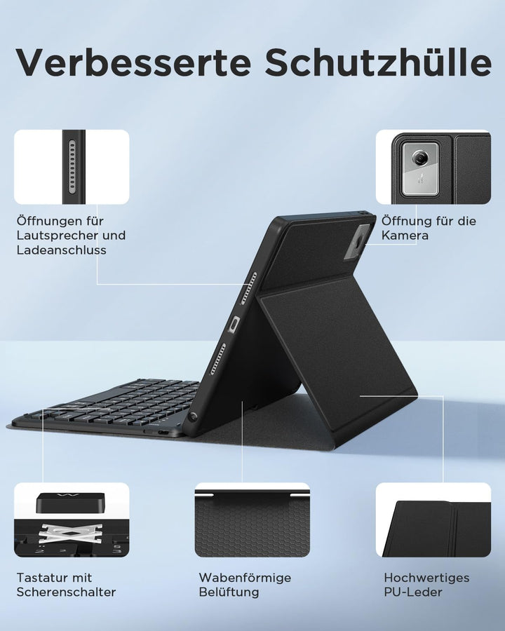 EasyAcc Tastatur Hülle Kompatibel mit Lenovo Idea Tab 11 Zoll Tablet 2025 (TB-336ZU/TB-336FU) mit Sc