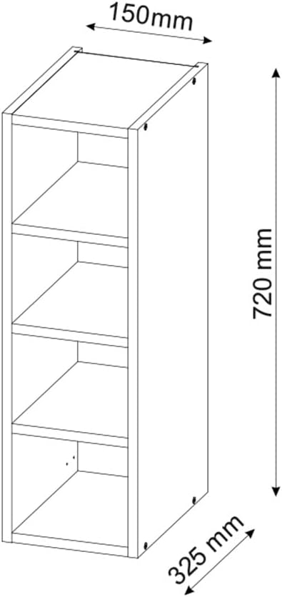 Vicco Hängeschrank Fame-Line, Goldkraft Eiche/Goldkraft Eiche, 15 cm Regalhängeschrank 15 cm Goldkra