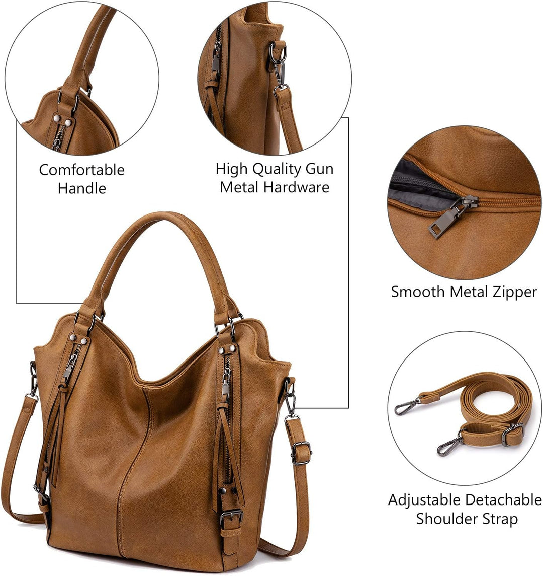 Realer Damen Handtaschen Gross Shopper Lederhandtasche Schultertasche Umhängetasche Geldbörse Hobo D
