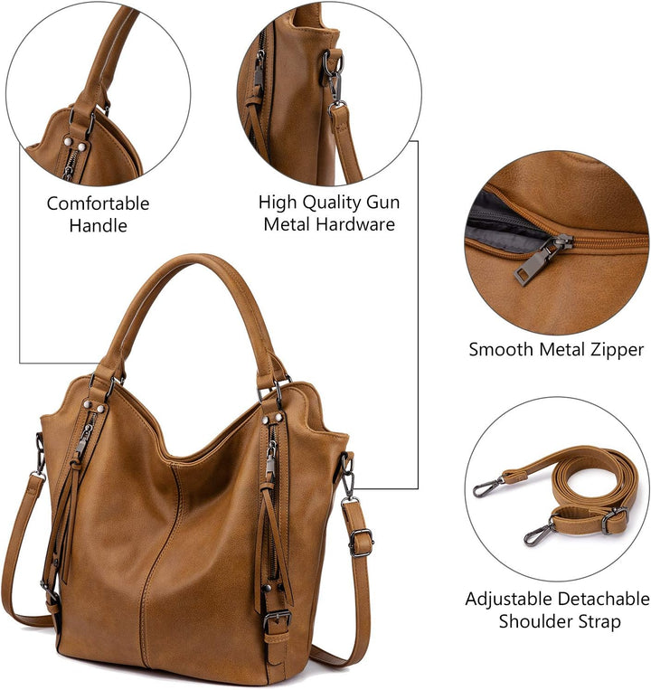 Realer Damen Handtaschen Gross Shopper Lederhandtasche Schultertasche Umhängetasche Geldbörse Hobo D